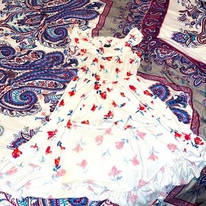 White floral paper doll branded romper size 14 in good condition